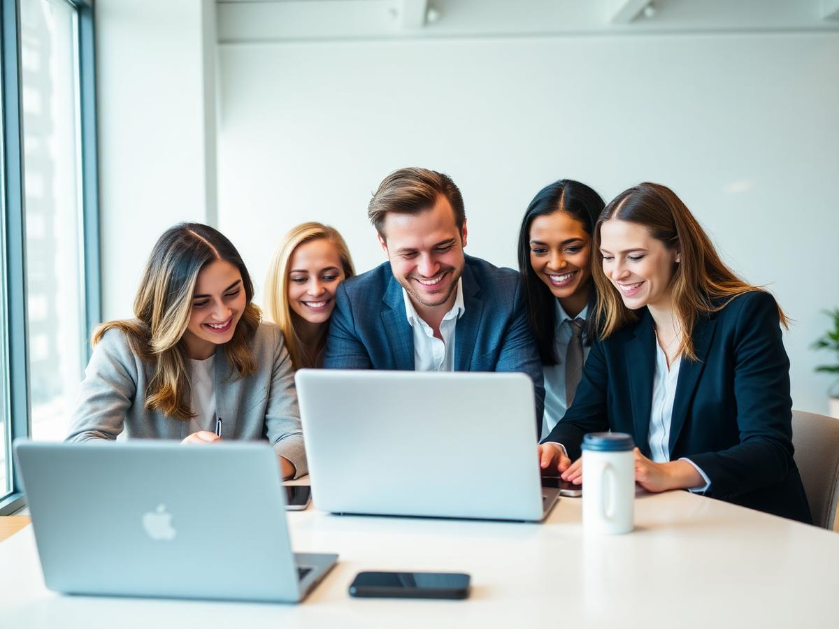 Business team working together